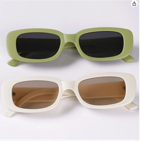4 Pieces Retro Vintage Sunglasses Small Square Rectangle 90s Glasses Trendy Y2K